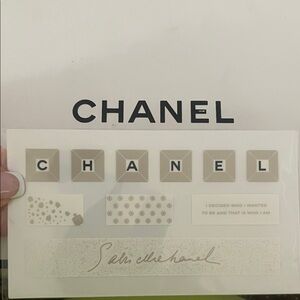 CHANEL White, Black and Gold Keyboard Sticker Sheet